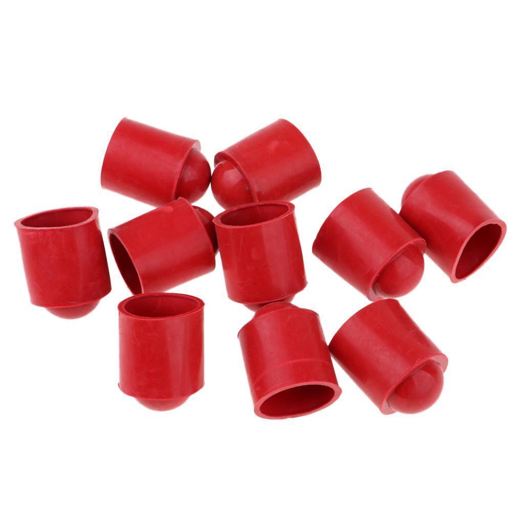 10x Cue Tip Protector Rubber Billiard Snooker Stick Cover Guard Black Red