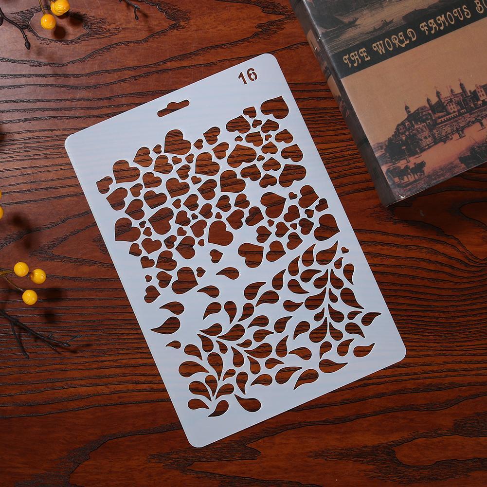 Theme Hollow Ruler Template DIY Photo Album Drawing Tool Love Heart Group
