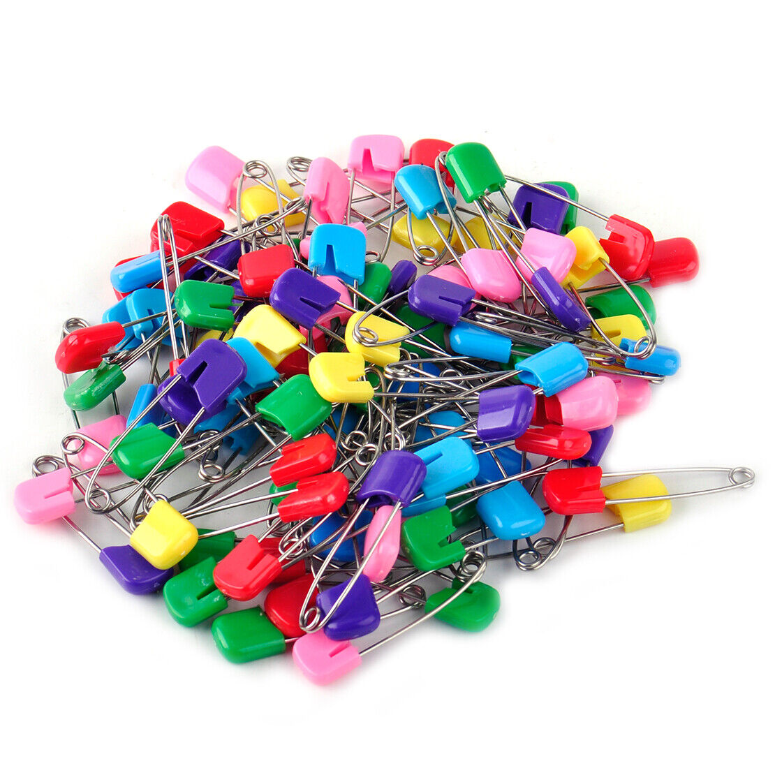 100x Head Safety Pins Locking Hold Clip Baby Dress Cloth Nappy Diaper Craft Li