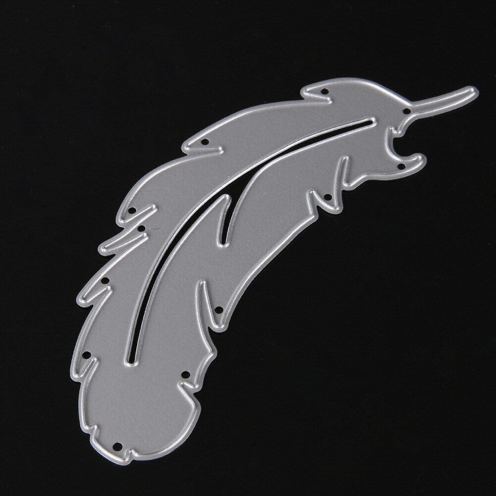 2 Pcs Metal Feather Cutting Dies Stencils DIY Scrapbooking Paper Card