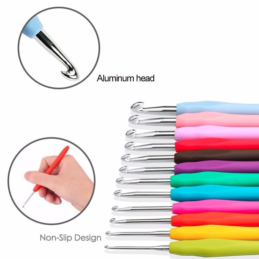 Ergonomic Handle Craft Tools Weave Yarn Aluminum Knitting Needles Crochet Hook