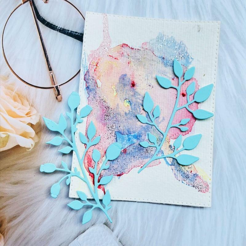 1 Set Flowerbud Leaves Metal Cutting Dies Embossing Stencil DIY Album Template
