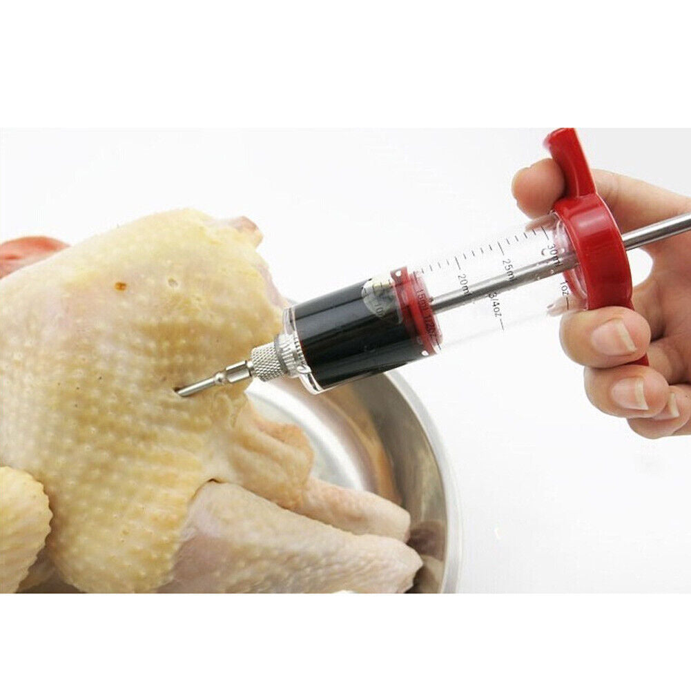 Marinade Injector Flavor Syringe Cooking Meat Poultry Turkey Chicken Tool