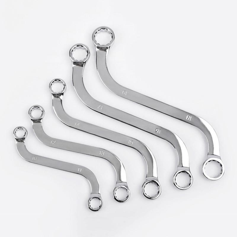 5x/Set S-Shaped Wrench Set Practical Double 12 Point Box Ends Wrench Repair Tool