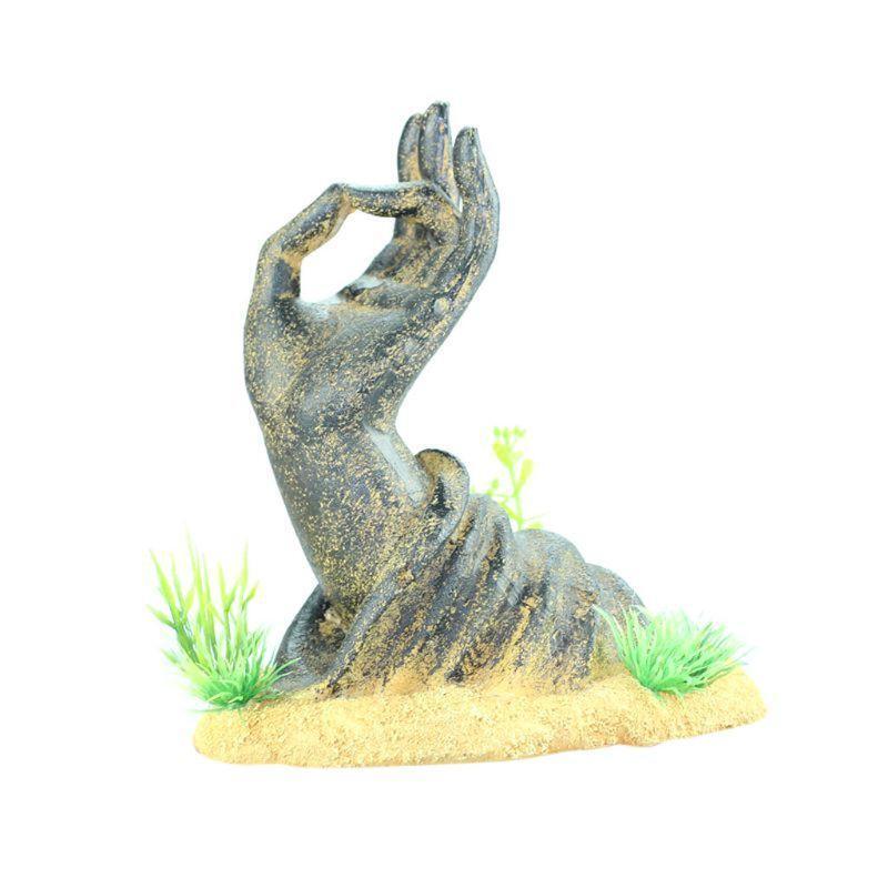 Fish Tank Decorations Buddha Hand Statue Aquarium Ornaments