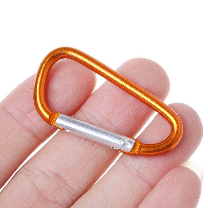 10pcs Outdoor Aluminium Alloy Carabiner Safety Keychain Flashlight Hang Buckle
