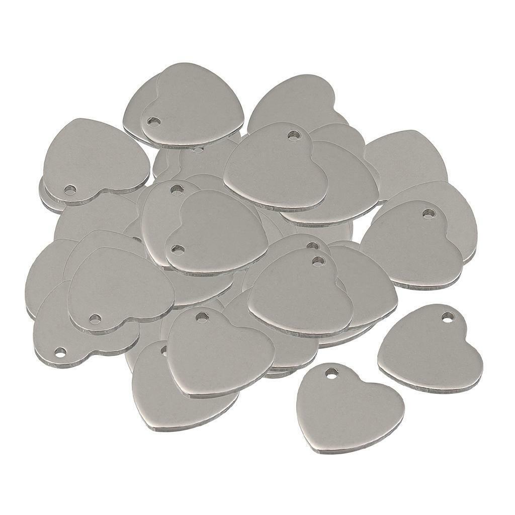 51x  Flat Heart Blank Stamping Charms Pendants Stamp Punch Jewelry Tool