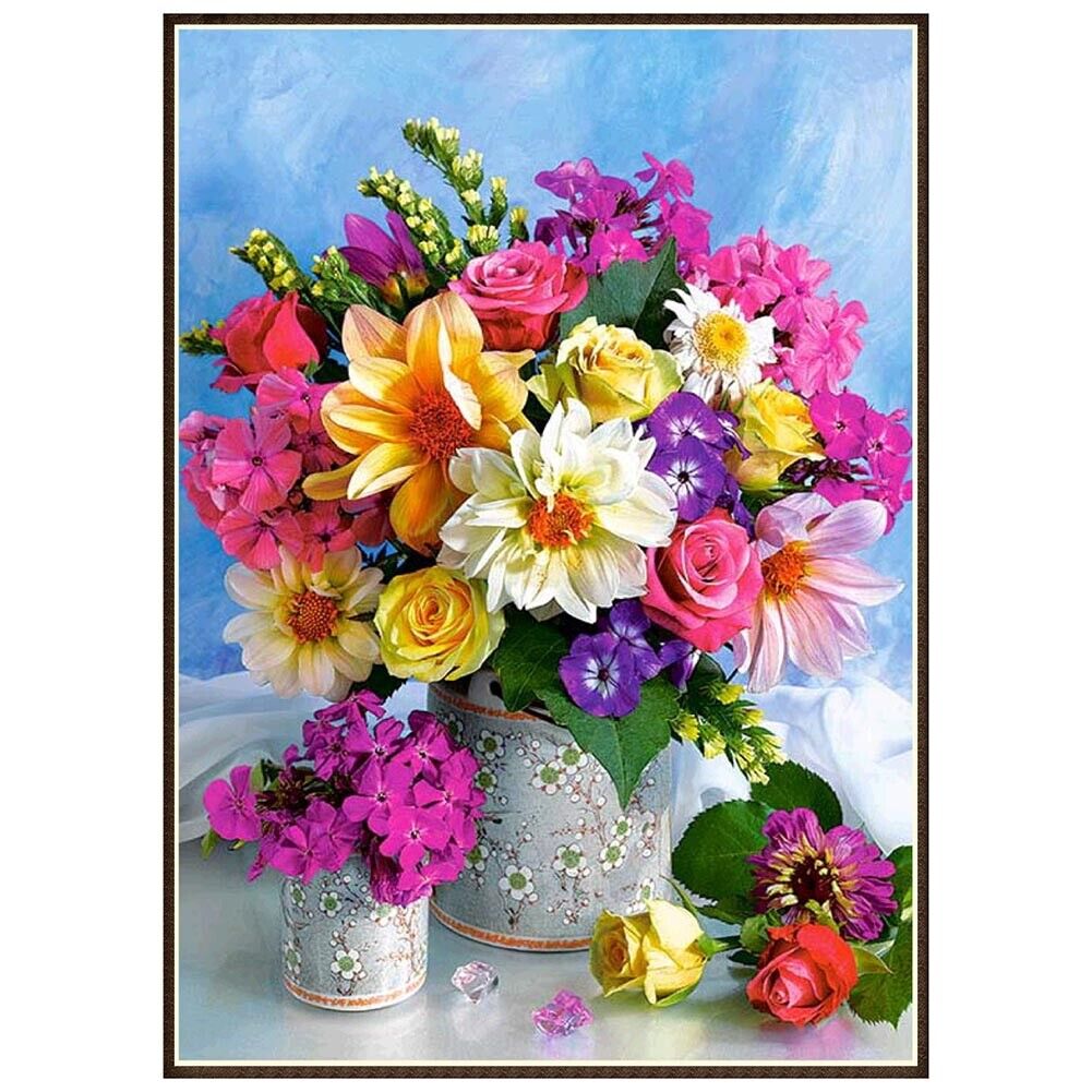 Flower DIY Round Rhinestone Diamond Painting Embroidery Kits Cross Stitch
