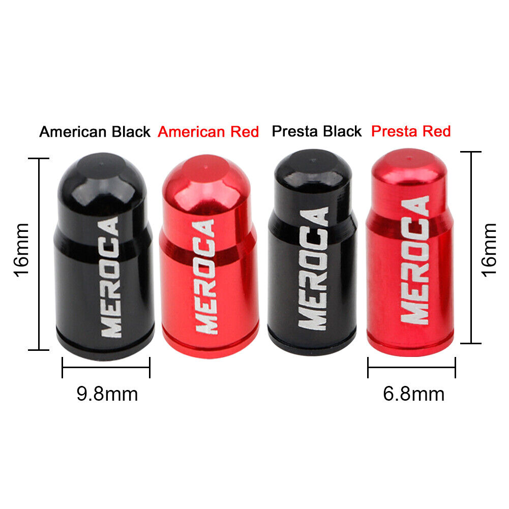 2pcs Bicycle Valve Stem Caps Aluminum for MTB Road Bike (American Red)