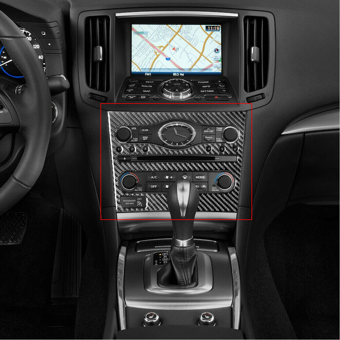 Central Control Switch Radio AC Panel Trim Fit for Infiniti G37 Sedan 10-13 Acc