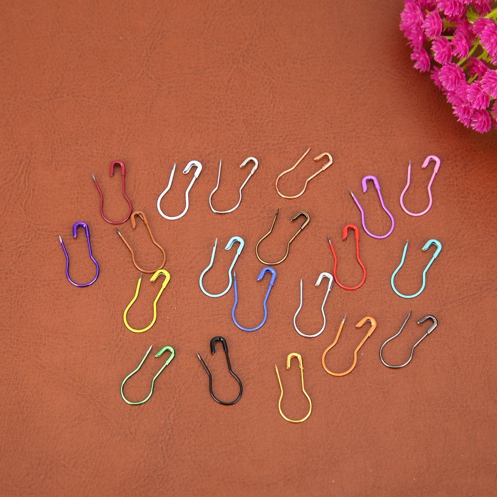 600pcs 20 Colors Gourd Shape Safety Pins Metal Clips Knitting Stitch Marker