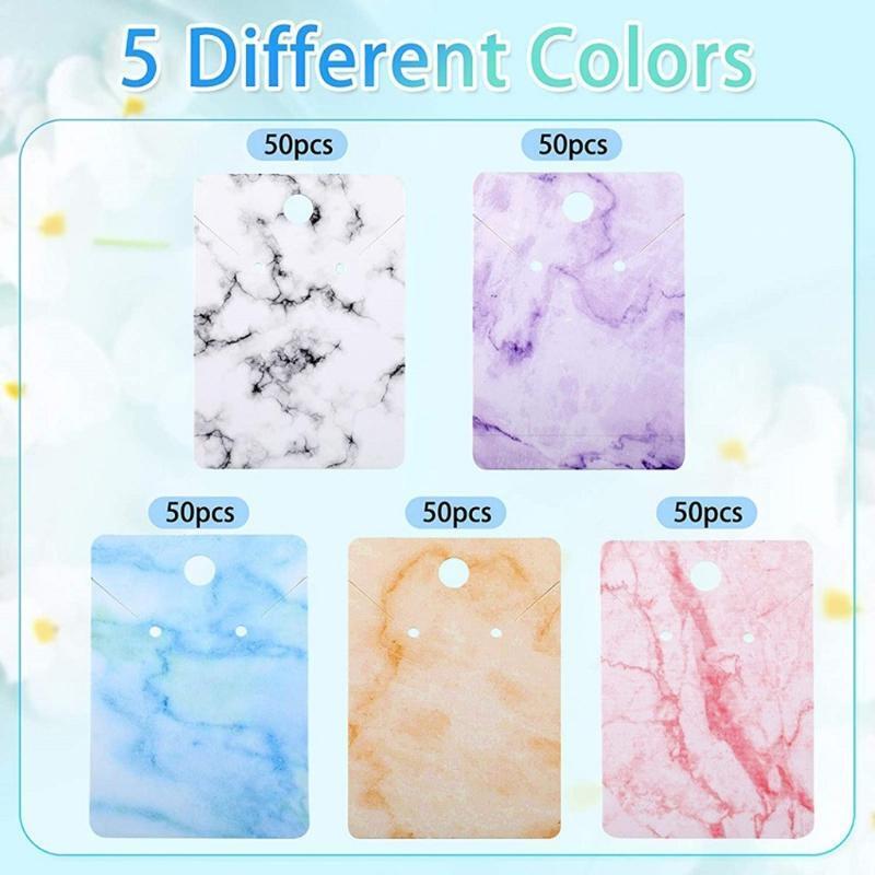 Marble Earring Display Card Set Include Jewelry Display Cards Self-Seal Bags