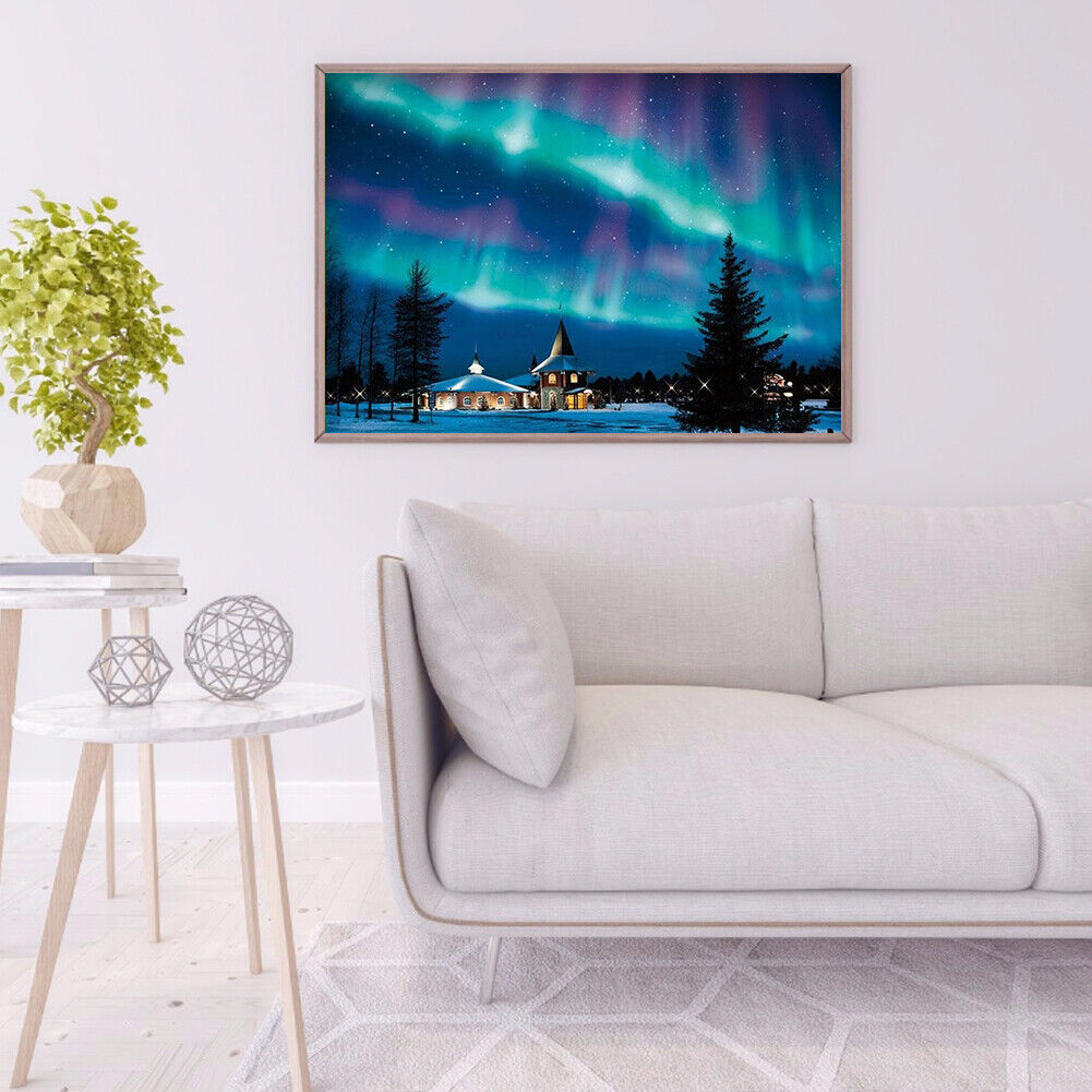 Polar Lights Full Drill Round Diamond Painting Mosaic Picture for Bead Art