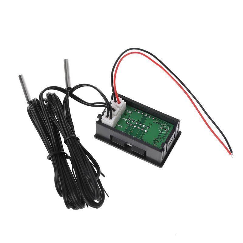 DC 5V-80V Precision Dual Display Digital Thermometer Monitor Panel Meter 2 NTC