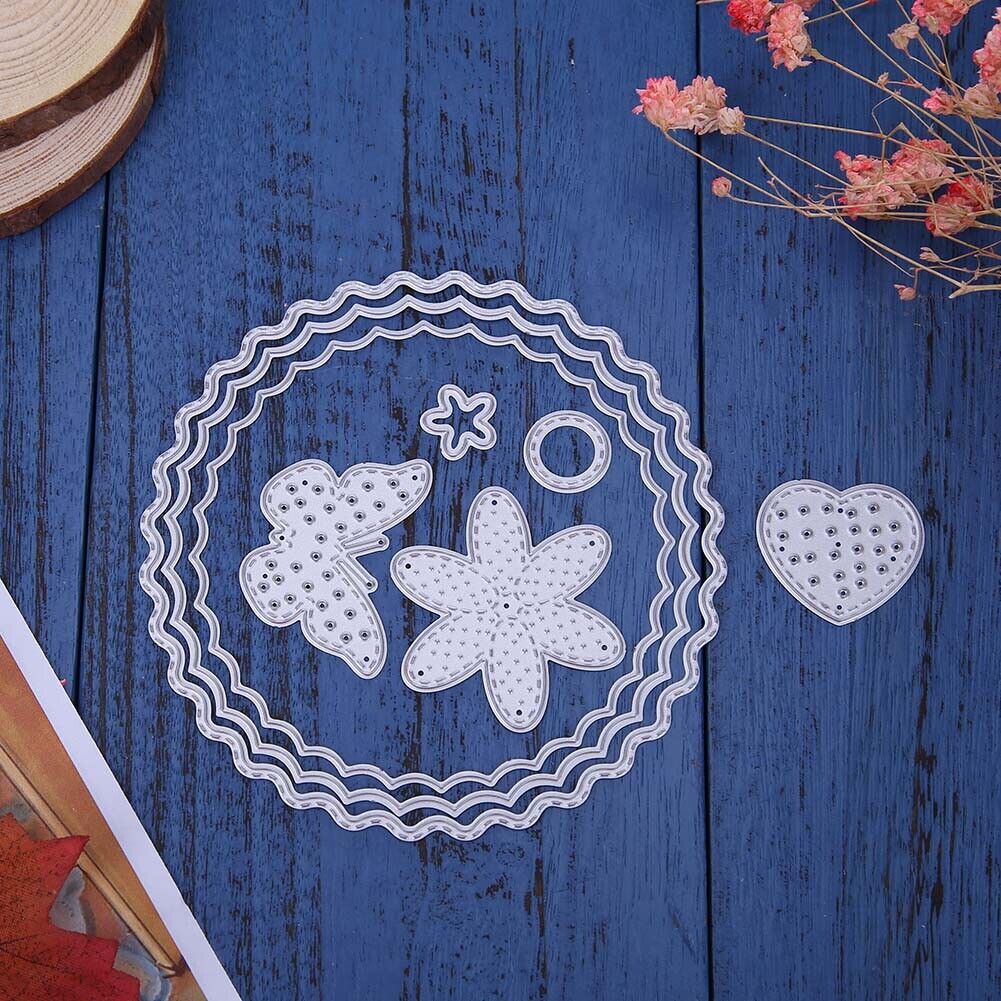 8pcs Circular Frame DIY Cutting Dies Stencils Embossing Card Gift (MS-432)-