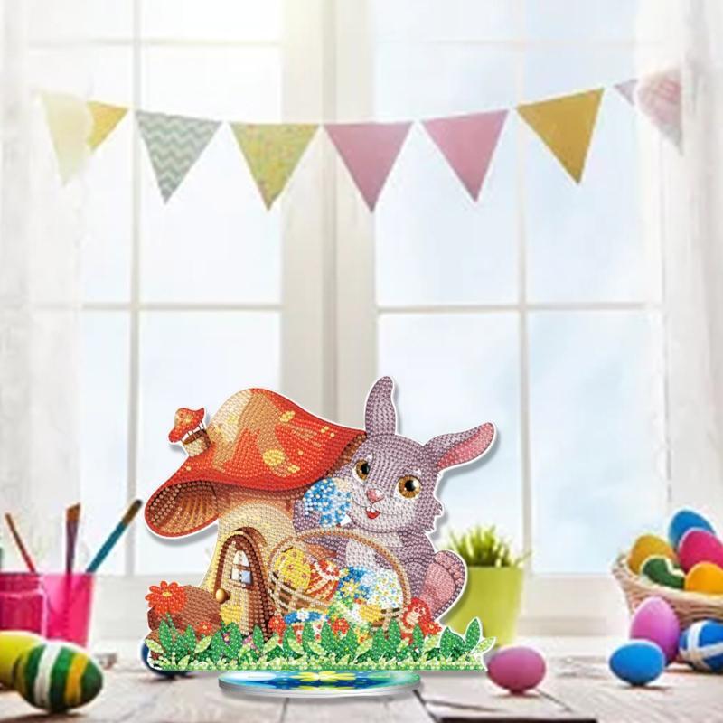 Easter Bunny Mushroom 5D Diamond Art Painting Ornaments DIY Desktop Decoration