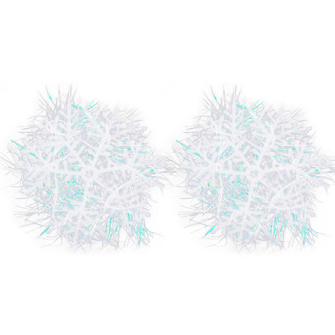 60x Plastic Christmas White Snowflakes Xmas Tree Party Ornaments Decoration Li
