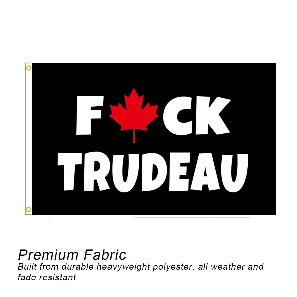 Banding Fade Resistant Outdoor Banner F Word F Trudeau Flag Polyester Fabric