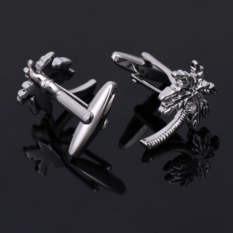 Novelty Coconut Tree Men Jewelry Wedding Party Business Shirt Cufflinks Cuff