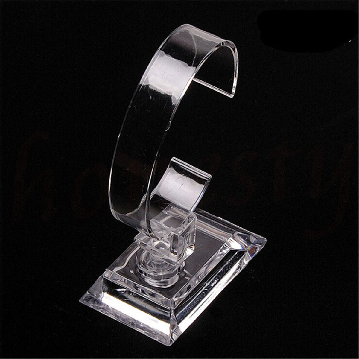 2PCS Fashion Clear Plastic Wrist Watch Display Rack Holder Show Case Stand Tool