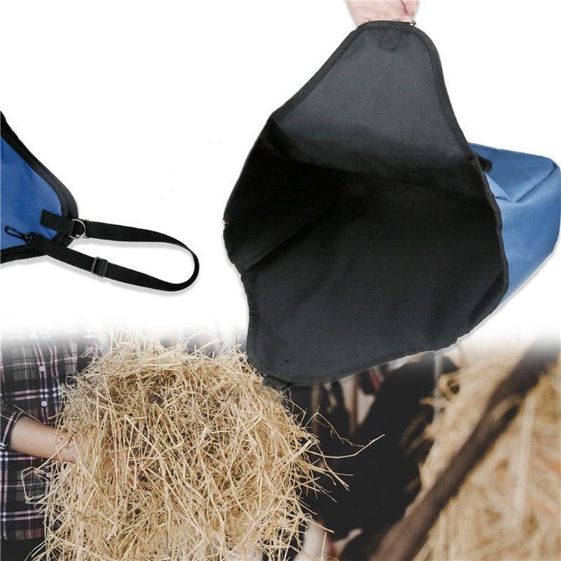 Horse Feeding Hay Bag Oxford Cloth Cow Cattle Pony Feeder Adjust Storage Pouch