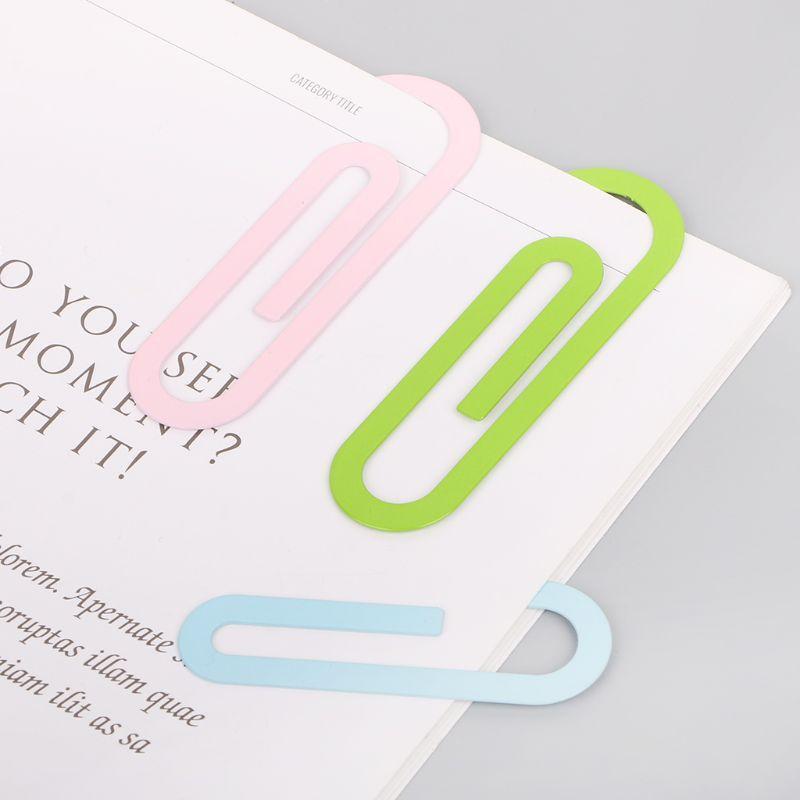2 Pcs Cute Big Metal Paper Clip Bookmark Page Clips Photos Tickets Paperclip