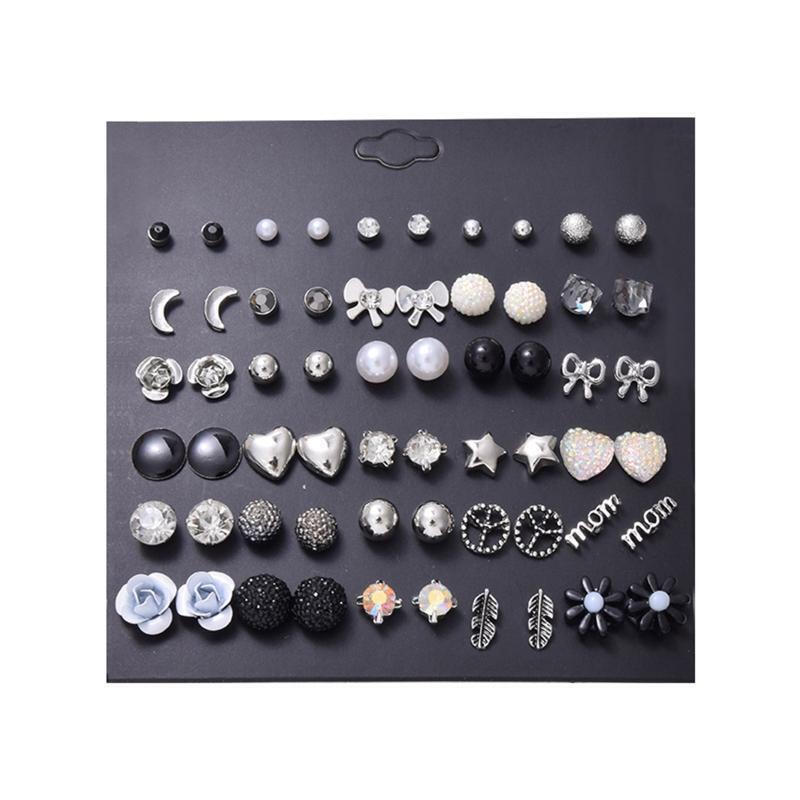 30 Pairs Stud Earrings for Women Men Tiny Cartlidge Earrings Jewelry Gifts