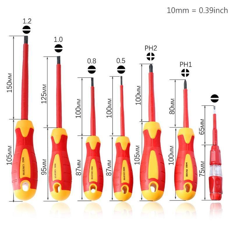 Hand Tools Changeable Insulated Screwdrivers Set Magnetic Slotted Phillips Screw