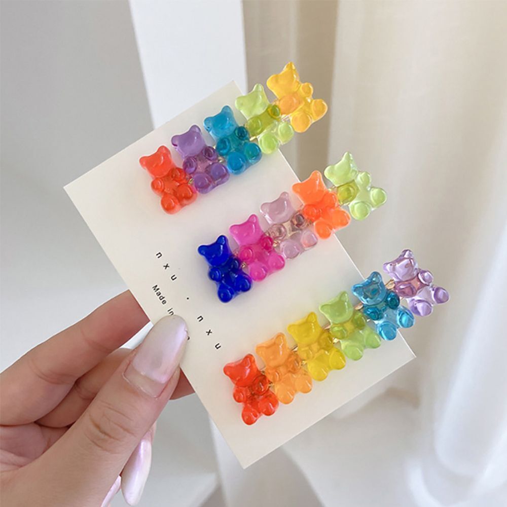 Gummy Headwear Barrette Jelly Bear Hairpin Colorful Hair Clip Candy Color