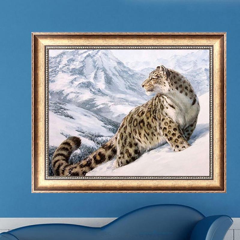 5D Diamond Painting Snow Leopard Animal Diamond Cross Stitch DIY Home Decor