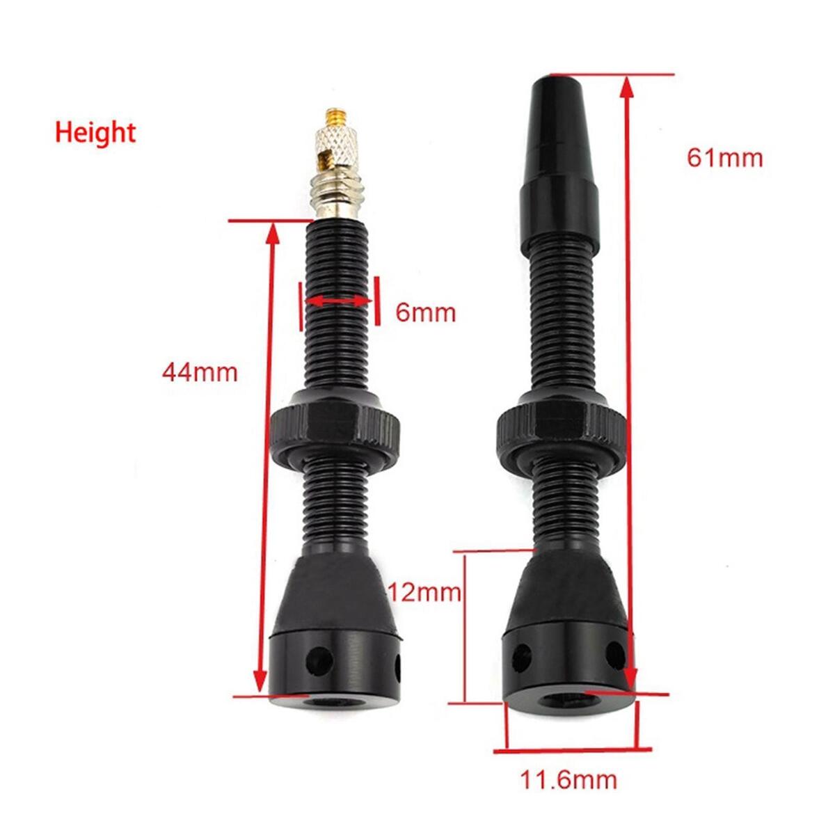 Bicycle Tubeless Presta Valve Tubeless Value   Cycling Accessories Black