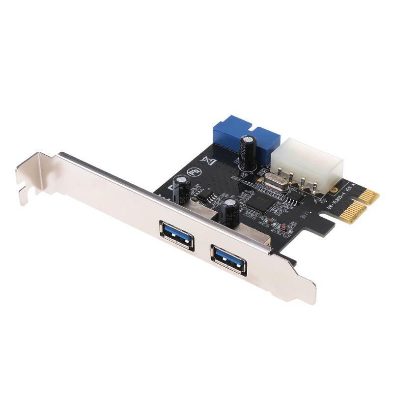 USB3.0 x2 PCI-E Expansion Card External 19pin PCIe Card 4pin IDE Power Connector