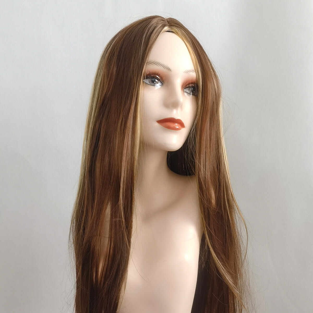 Fashion Ombre Brown Human Hair Wigs Brazilian Full Long Straight Front Wig