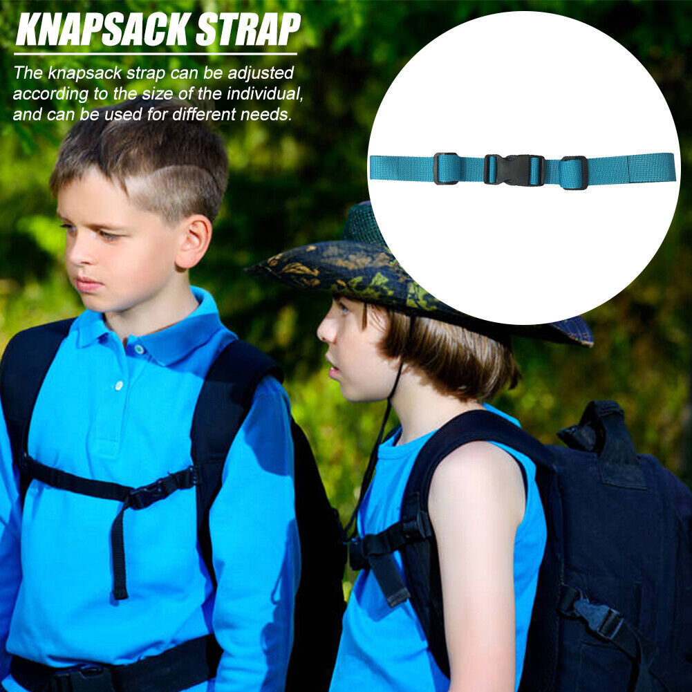 Backpack Shoulder Non-slip Fixed Strap Adjustable Bag Chest Belt (Blue)