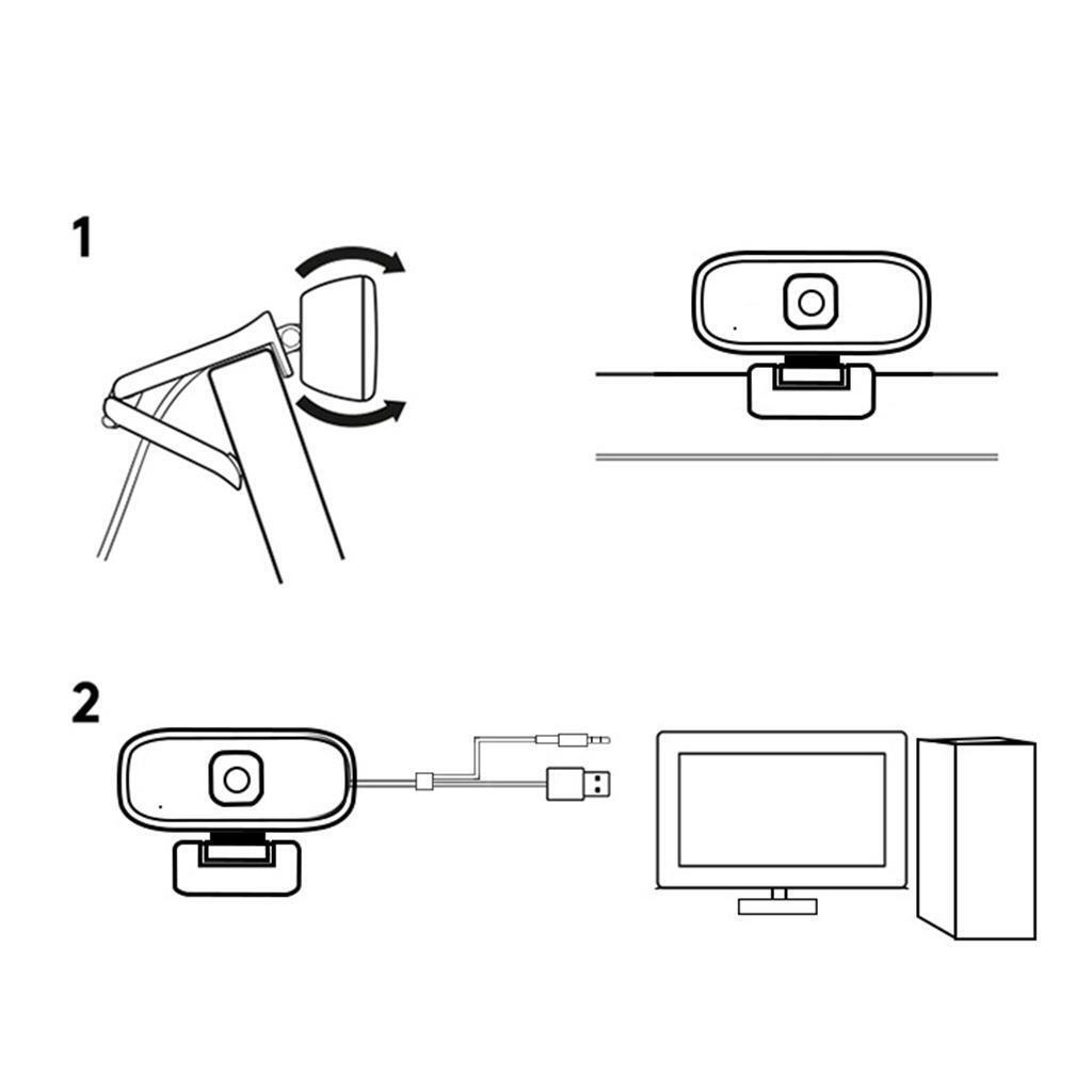 Blesiya  Hd 1080P Webcam dengan Mikrofon 3.5Mm Jack Usb untuk Laptop