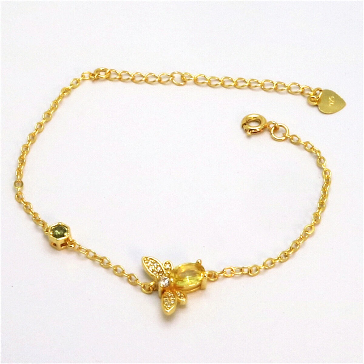 Copper Queen Of Bee Citrine Olivine Animal Pageant Bangle Bracelet Present