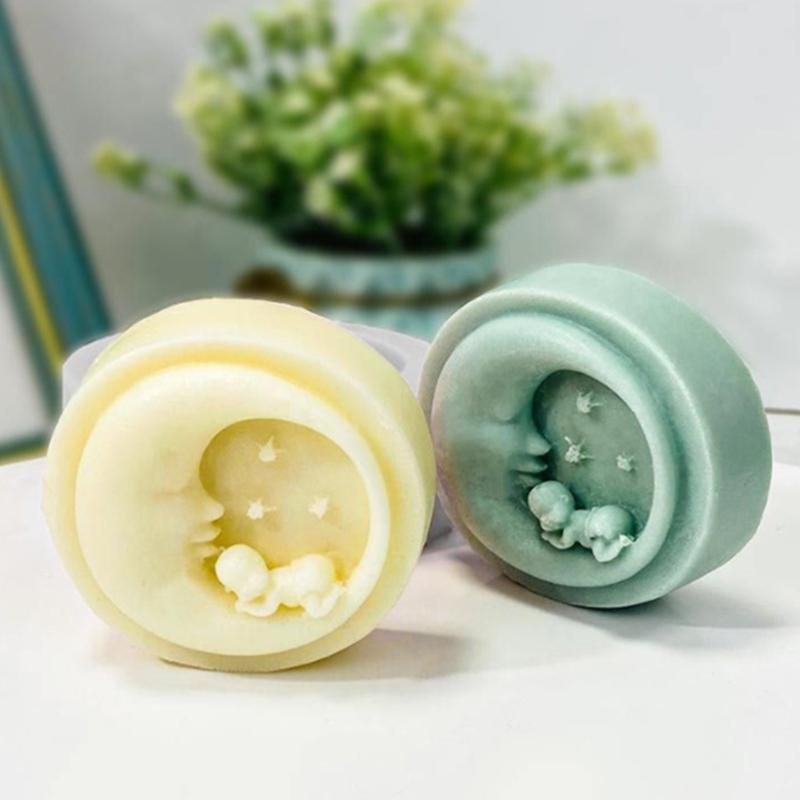 Moon-Baby Mold Baking Mold BPA free  for DIY Candle SoapPlaster Clay Crafts