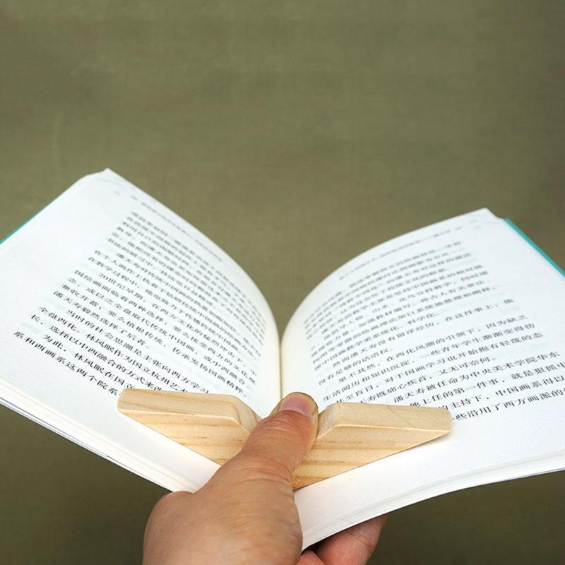 Portable Thumb Bookmark Holder Handmade Wood for Librarians Writers Bibliophiles