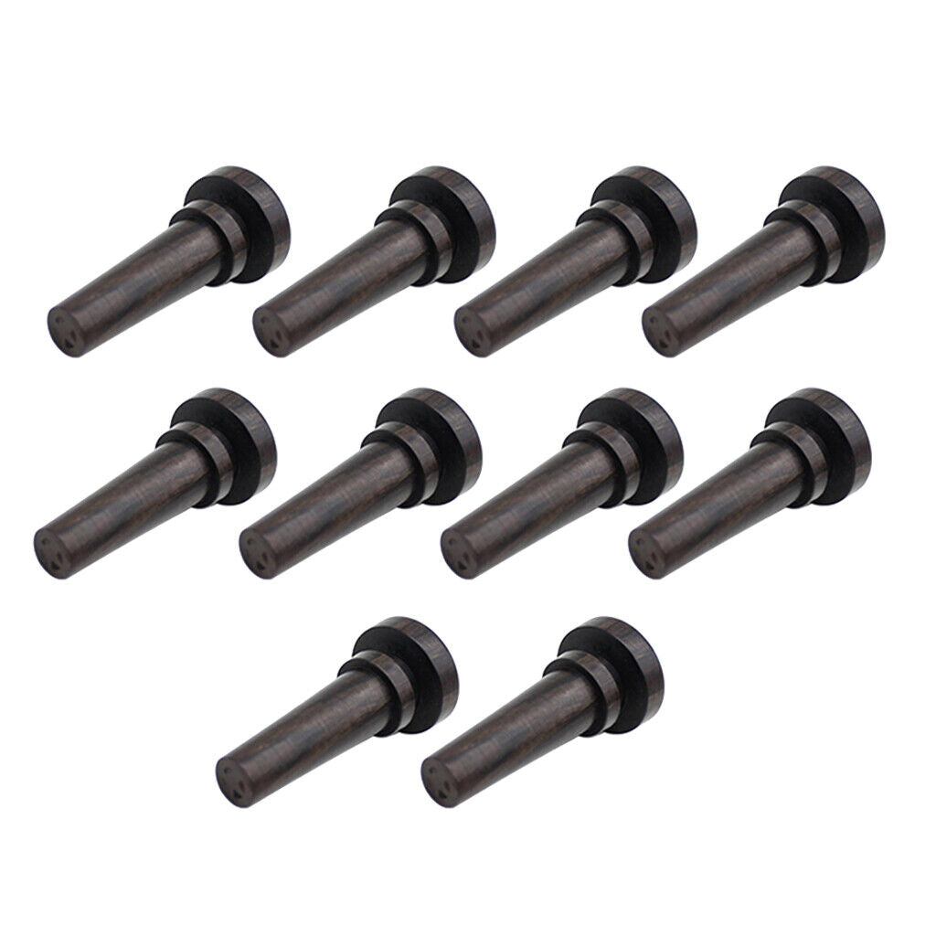 10 Pieces Ebony Violin Tail  Fasten 3/4 4/4 Size Violin  Pin