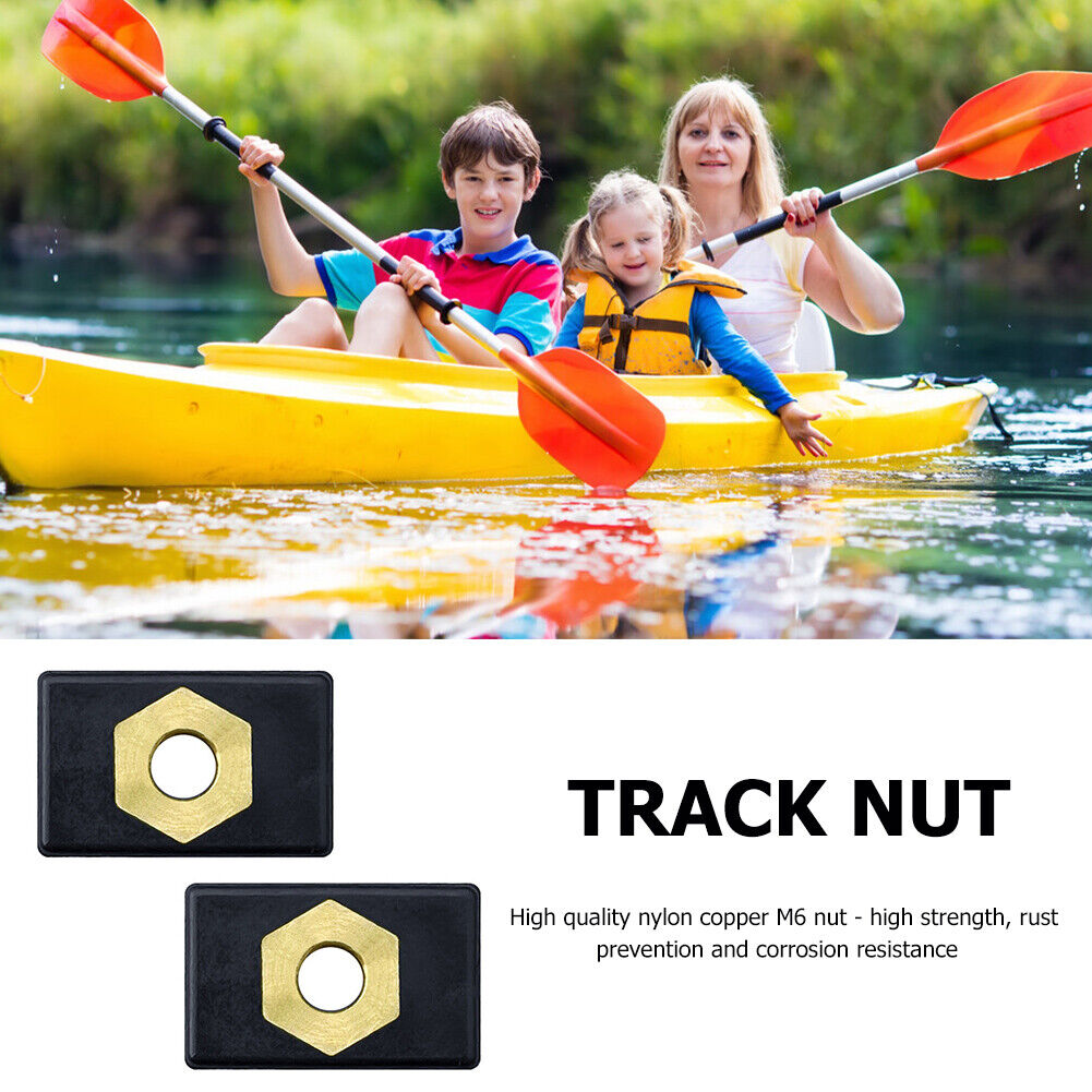 2pcs Brass Kayak Slide Rail Nut Hardware Canoe Fishing Pole Rod Holder Base