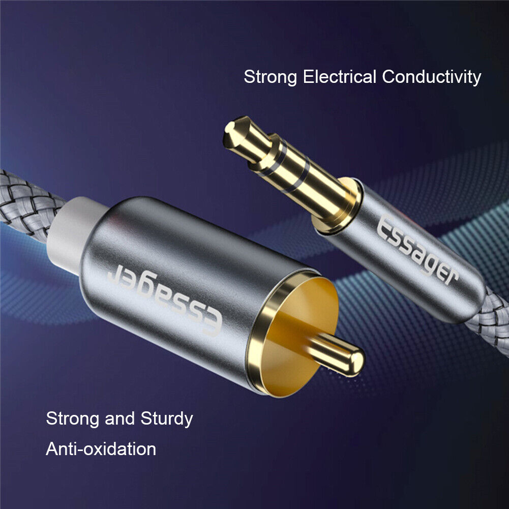 Essager RCA Aux Cable 3.5mm Jack to 2 RCA Audio Cable Y Splitter (5m)