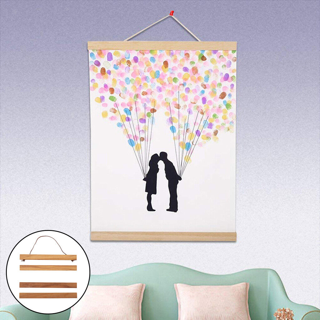 Poster Hanger Magnetic s 8'' Teak Hanging  for Canvas decor for art