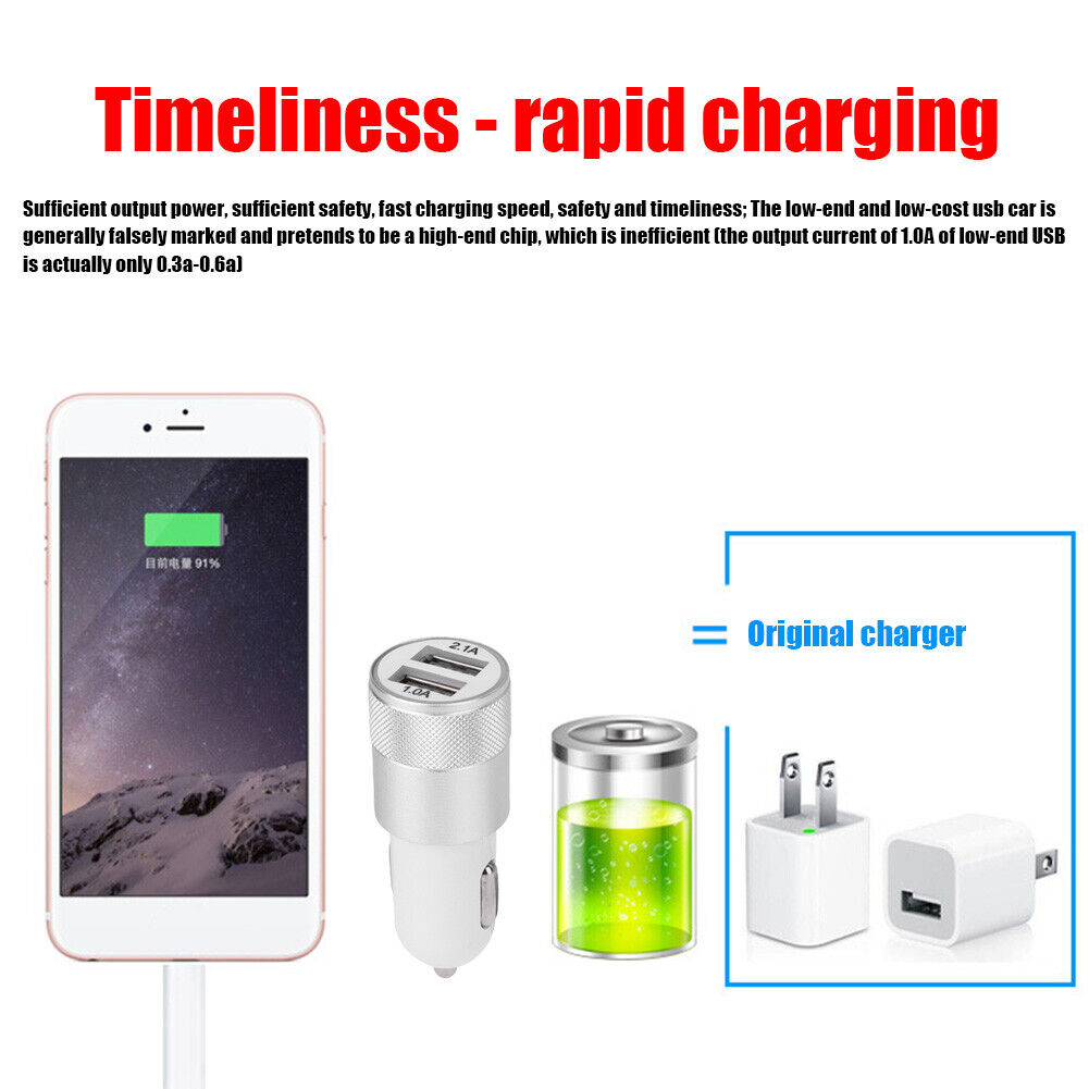 2.1A Car Chargers 2 Ports Fast Charging Auto Mobile Phone Charging Adapter