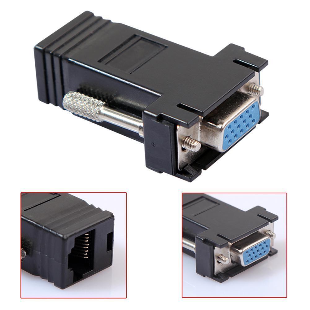 2pcs VGA Extender Female/Male to Lan Cat5e/6 RJ45 Ethernet Female Adapter