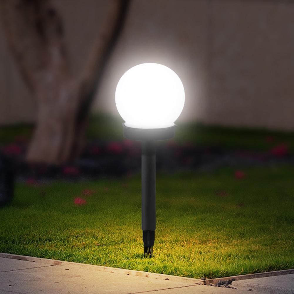 3pcs Waterproof LED Solar Round Bulb Lawn Lamps Spike Outdoor Garden Lights