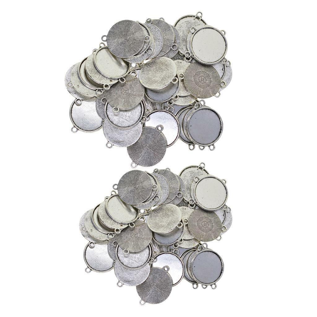 100 Pieces Blank Plain Bezel Fit 18mm 20mm Cabochon Trays Pendant Crafting