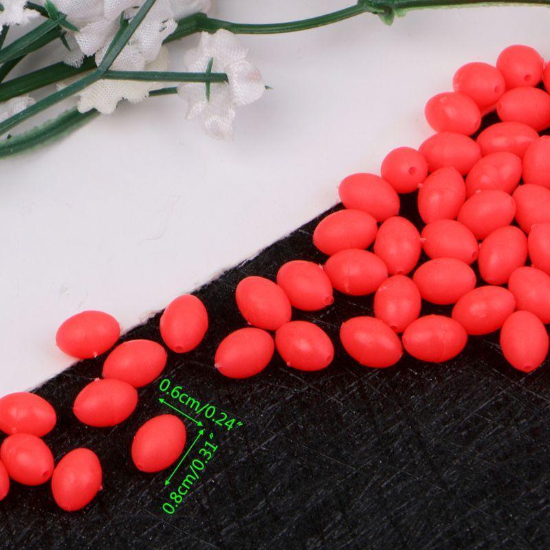 100Pcs Oval Luminous Fishing Lures Fishing Beads Sea Hard Floating Float Tackles