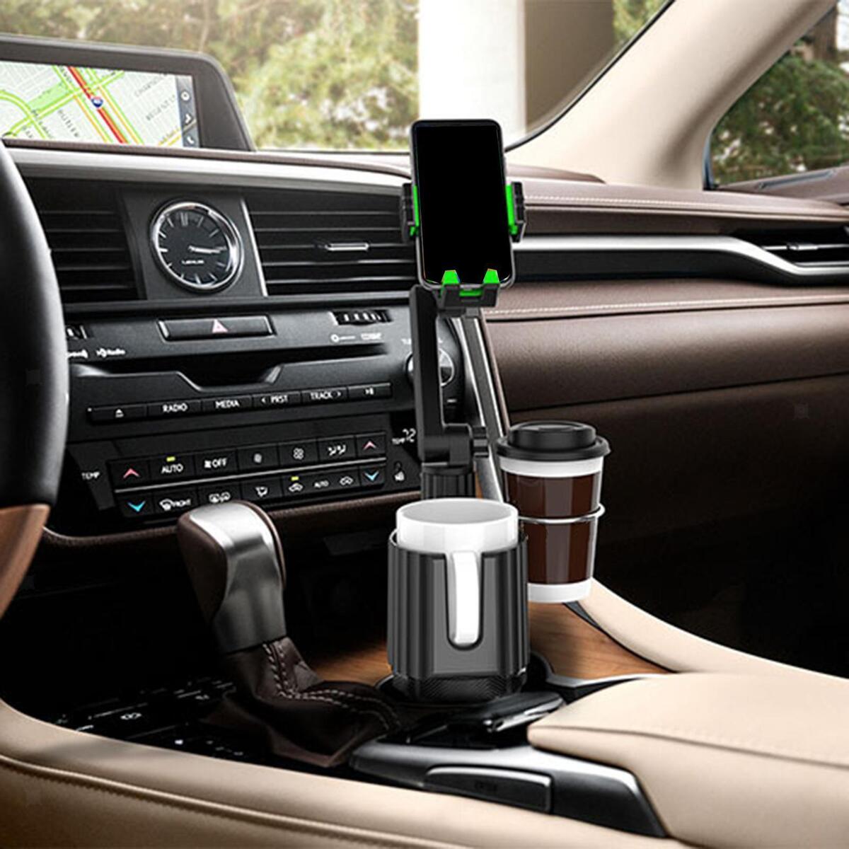 Phone Holder with Cup Holder Adjustable for Car Accessories Easy to Install