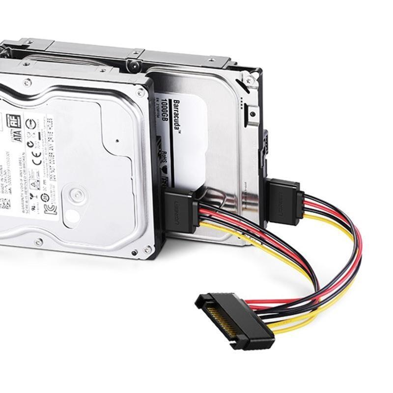 Sata Hard Disk Power 1 Male 15Pin to 2 Female Splitter Y 1 to 2 Sata Extension