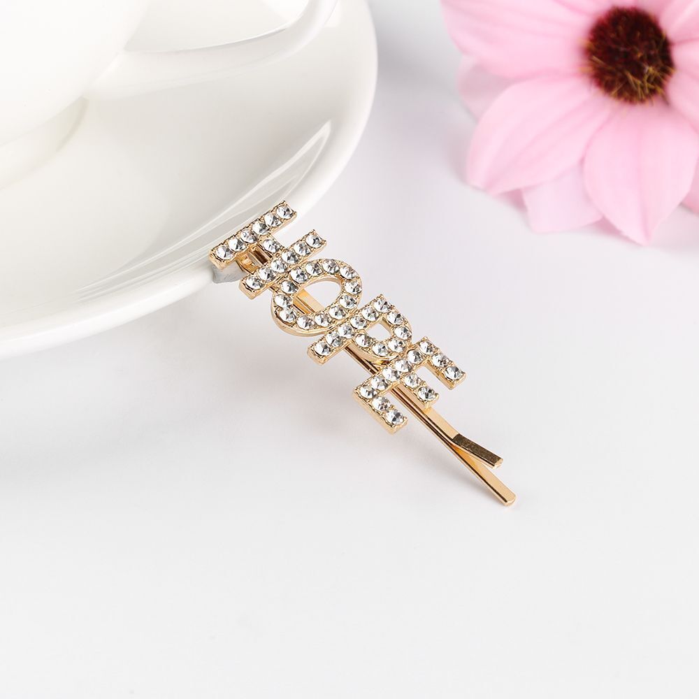 HOPE DREAM  Hair Clips Rhinestone Headwear Crystal Hairpins Letter Barrettes